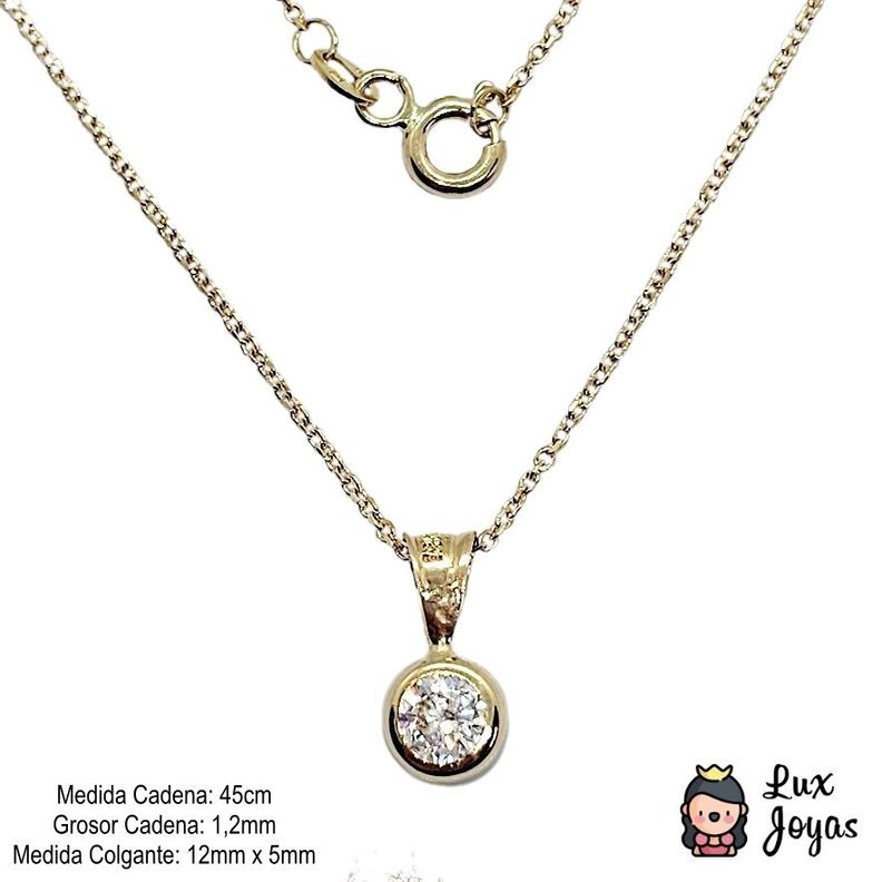 Cadena Eslabones Punto De Luz Oro 18k 45cm-2