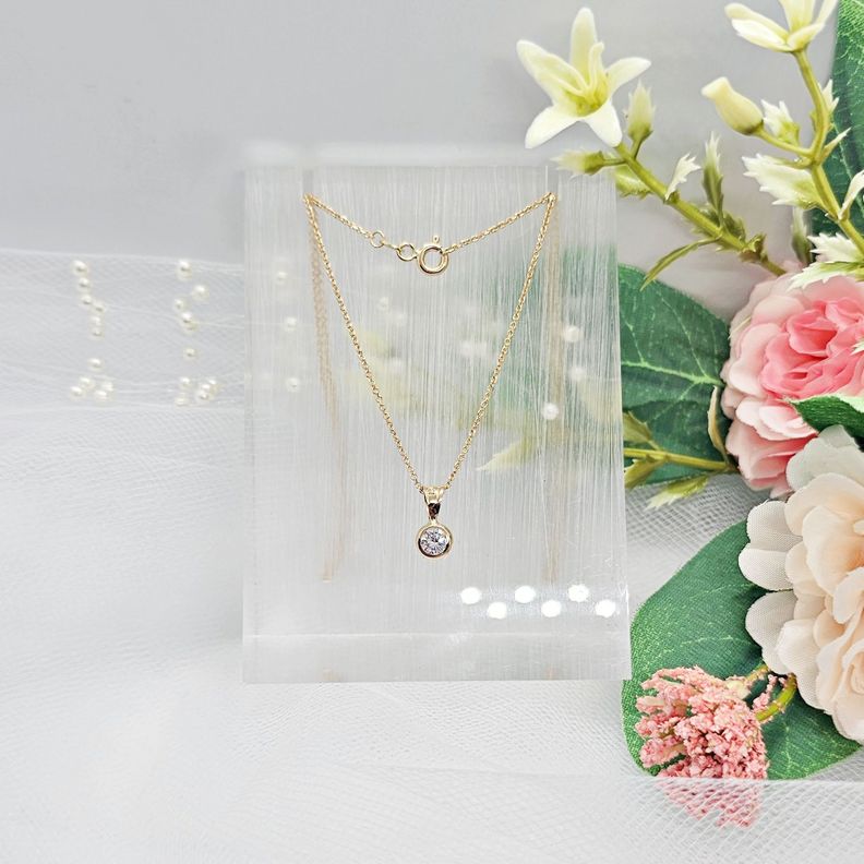 Cadena Eslabones Punto De Luz Oro 18k 45cm-1
