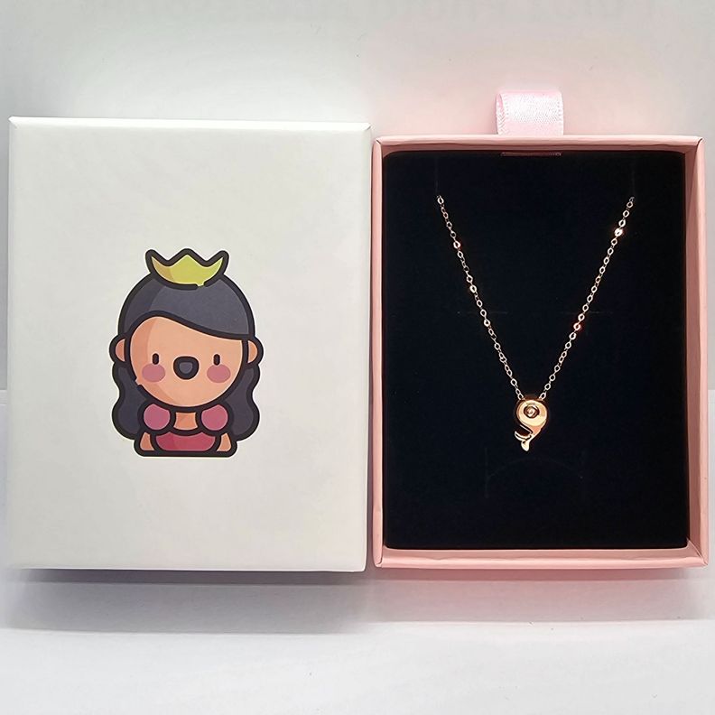 CADENA ESLABONES ORO ROSADO 18K COLGANTE DELFÍN DIAMANTE 1P-3