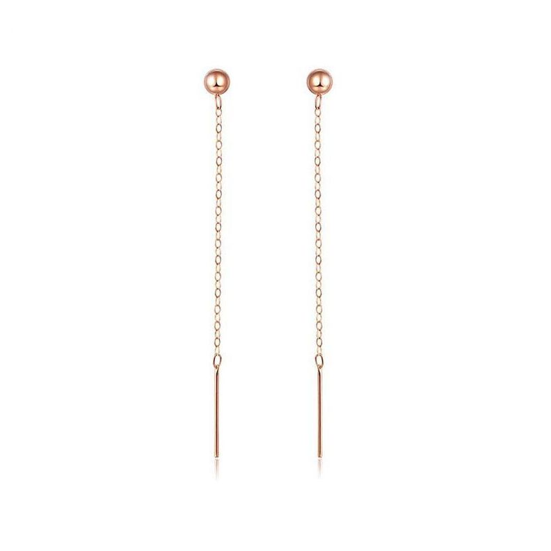 AROS LARGOS CADENA PELOTITA ORO ROSADO 18K-0