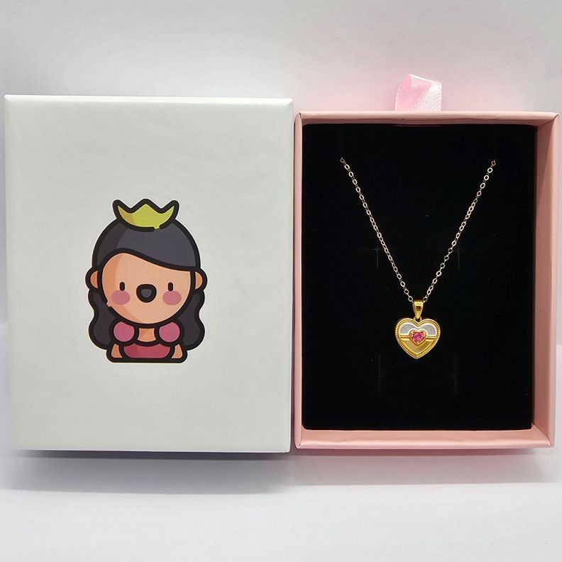 CADENA ESLABONES ORO AMARILLO 18K COLGANTE CORAZÓN NÁCAR BICOLOR 18K-7