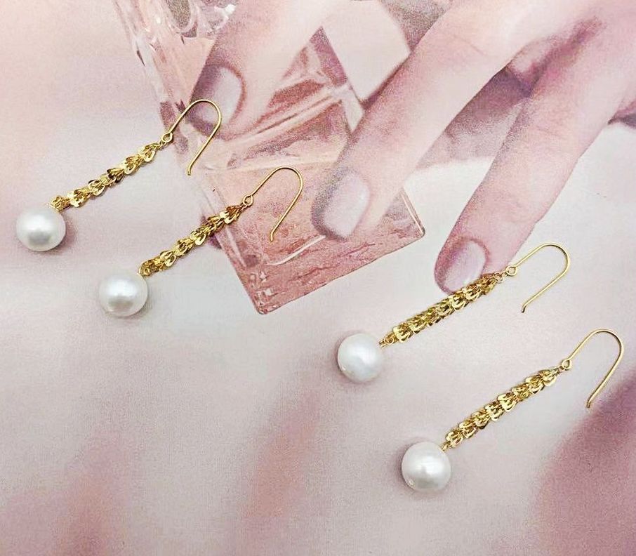 AROS LARGOS COLA DE FÉNIX PERLA DE RIO ORO AMARILLO 18K-3