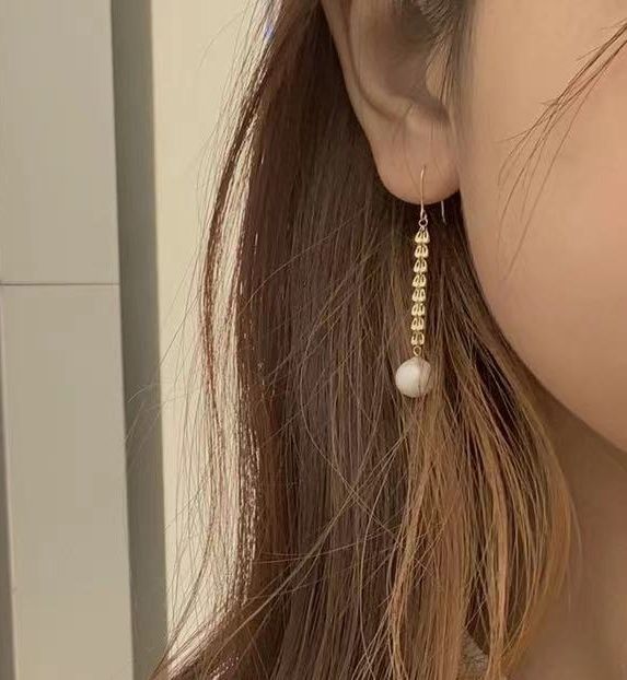 AROS LARGOS COLA DE FÉNIX PERLA DE RIO ORO AMARILLO 18K-5