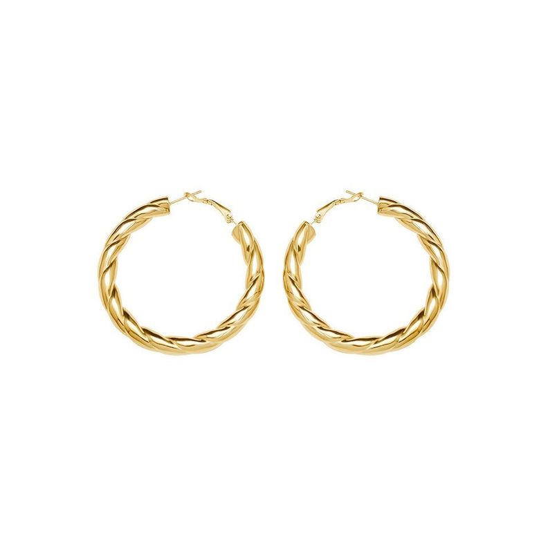Aros Bano Oro 18k Enroscados S Dorado