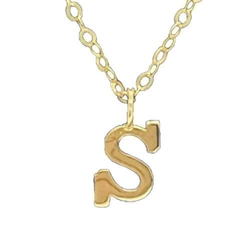 CADENA ESLABONES ORO 18K COLGANTE LETRA INICIAL S 18K-0