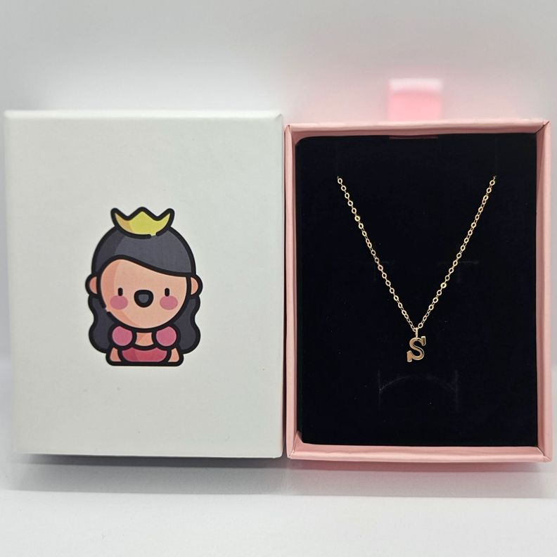 CADENA ESLABONES ORO 18K COLGANTE LETRA INICIAL S 18K-2