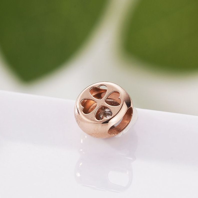 CADENA ESLABONES ORO ROSADO 18K COLGANTE PUNTO DE LUZ DIAMANTE 1P-2