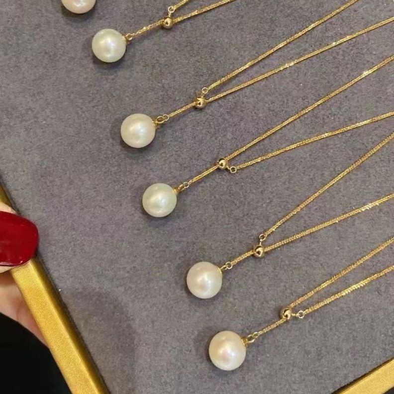 CADENA TEJIDA ORO AMARILLO 18K PERLA DE RIO AJUSTABLE-2