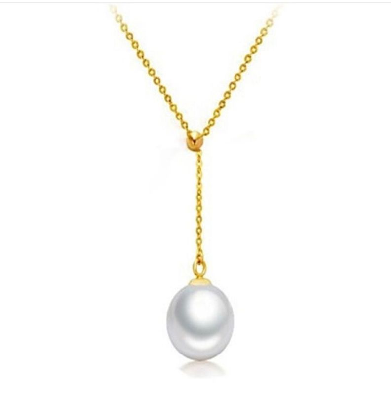 CADENA TEJIDA ORO AMARILLO 18K PERLA DE RIO AJUSTABLE-0