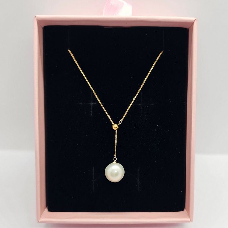 CADENA TEJIDA ORO AMARILLO 18K PERLA DE RIO AJUSTABLE-3
