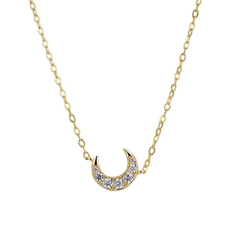 Collar Plata 925 Luna Bri Lad Dorado