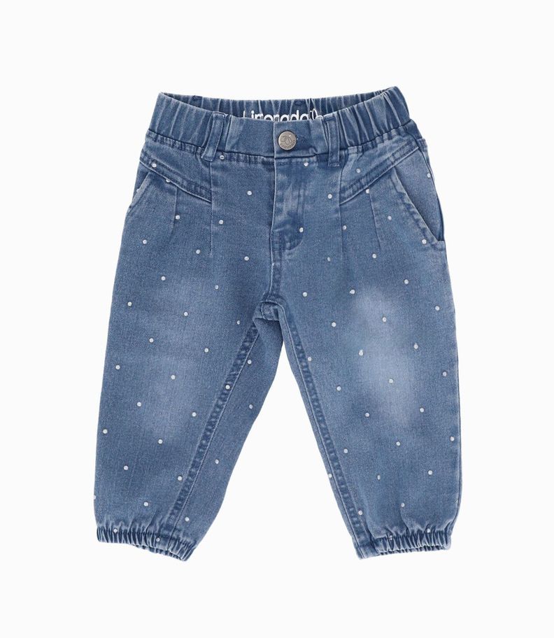 Jeans bebés con puntos celeste Limonada-0