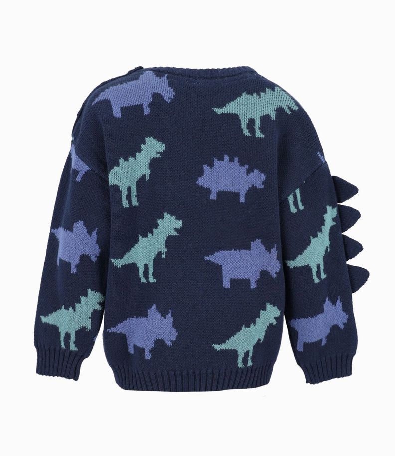 Chaleco bebés con dinosaurio azul marino Black and Blue-1