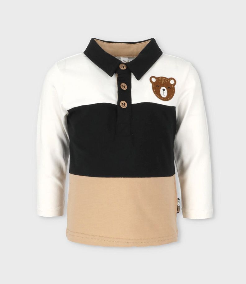 Polera bebés con cuello blanco Black and Blue-0