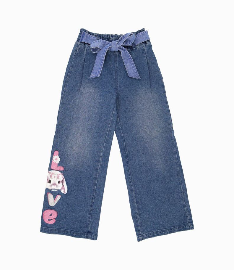 Jeans bebé love celeste Limonada-0