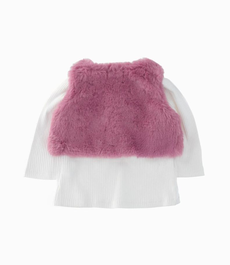 Conjunto bebés con bolero burdeo Limonada-2