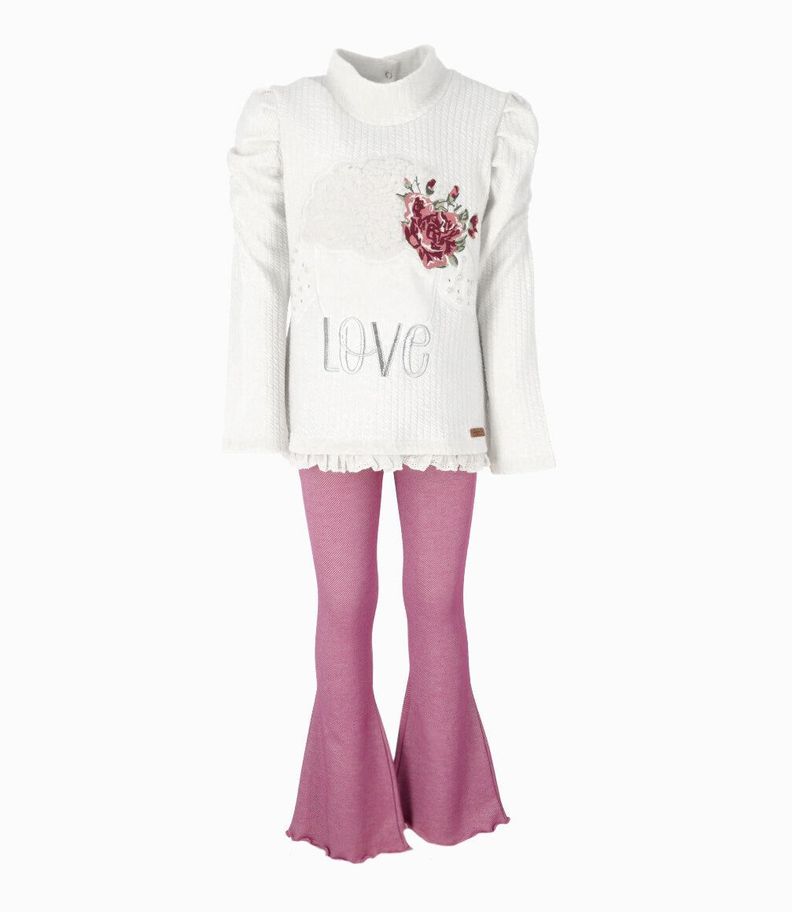 Conjunto niña love blanco Limonada-0