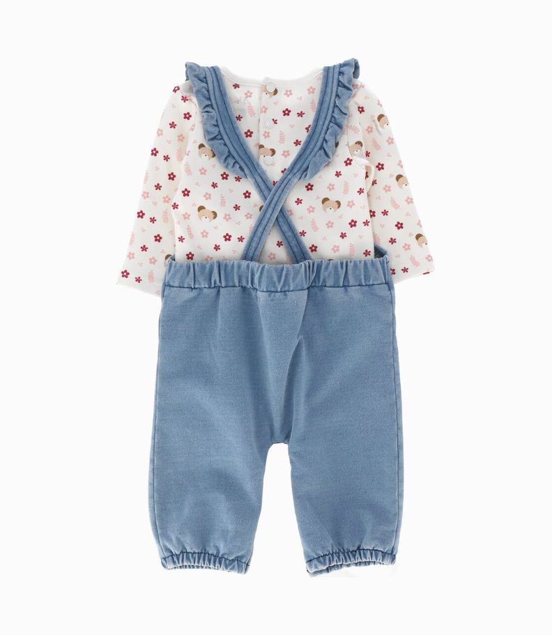 Jardinera recién nacida con body celeste 4 Kids-1