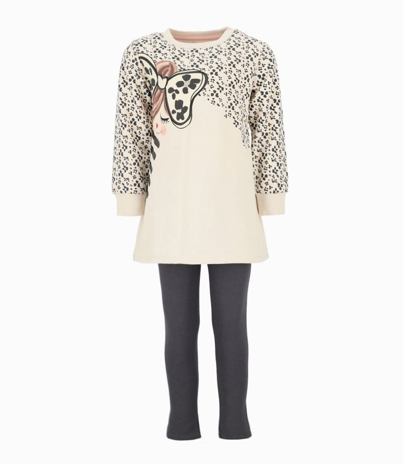 Conjunto niña con diseño gris 4 Kids-0