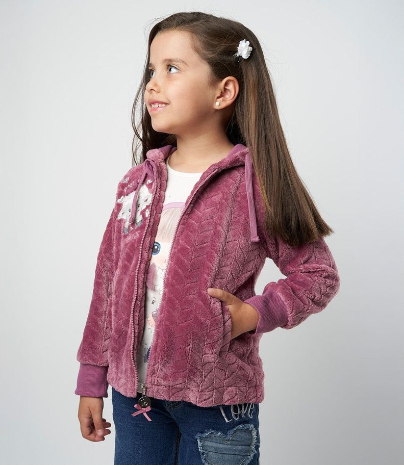 Polerón niña trenzado burdeo Limonada-0