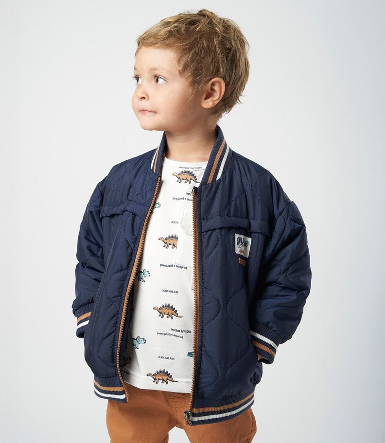 Chaqueta bebés bomber azul marino Black and Blue-0