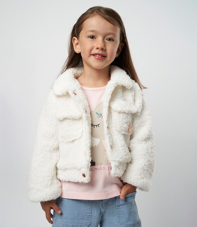 Chaqueta niña sherpa blanco 4 Kids-0