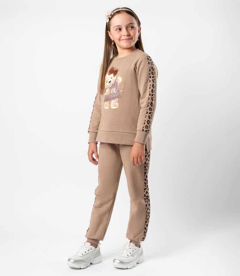 Conjunto niña con oso beige Limonada-0