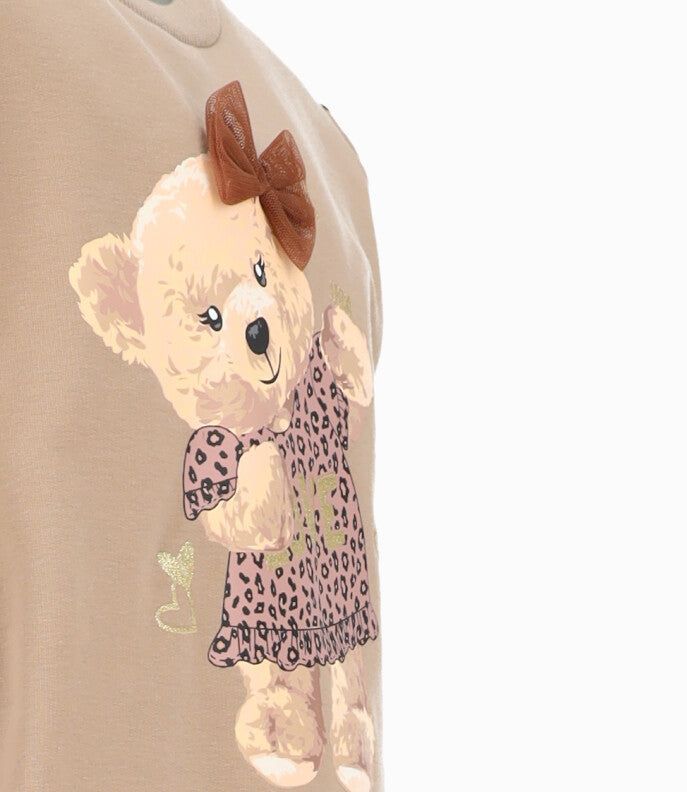 Conjunto niña con oso beige Limonada-3