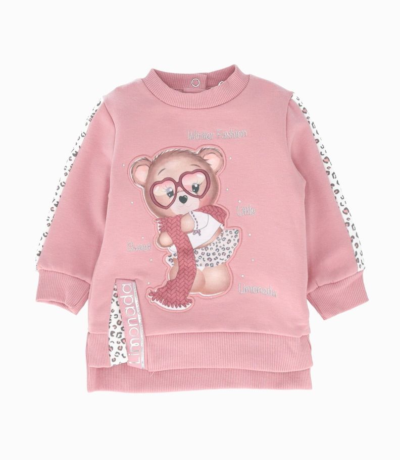 Conjunto bebés con oso palo rosa Limonada-1