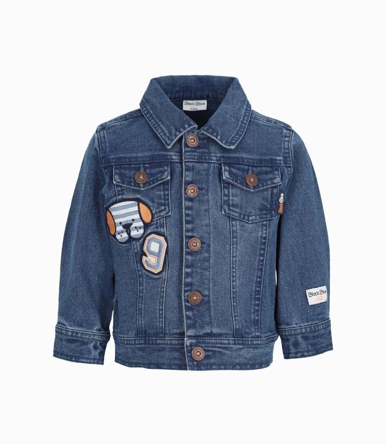 Chaqueta bebés básica denim azul Black and Blue-0