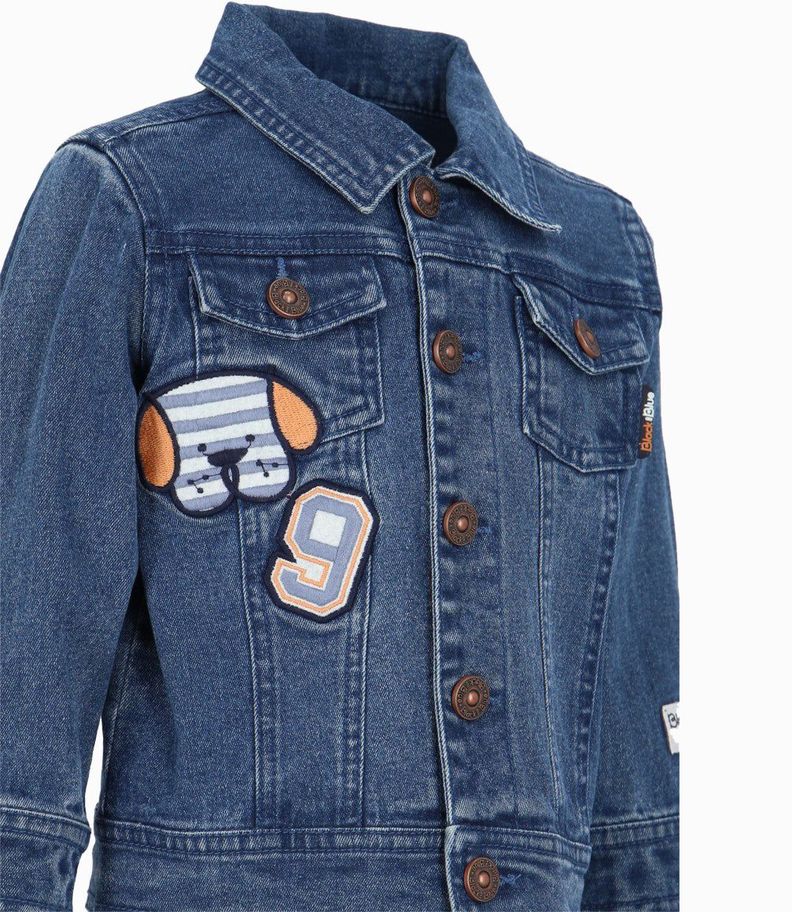 Chaqueta bebés básica denim azul Black and Blue-2