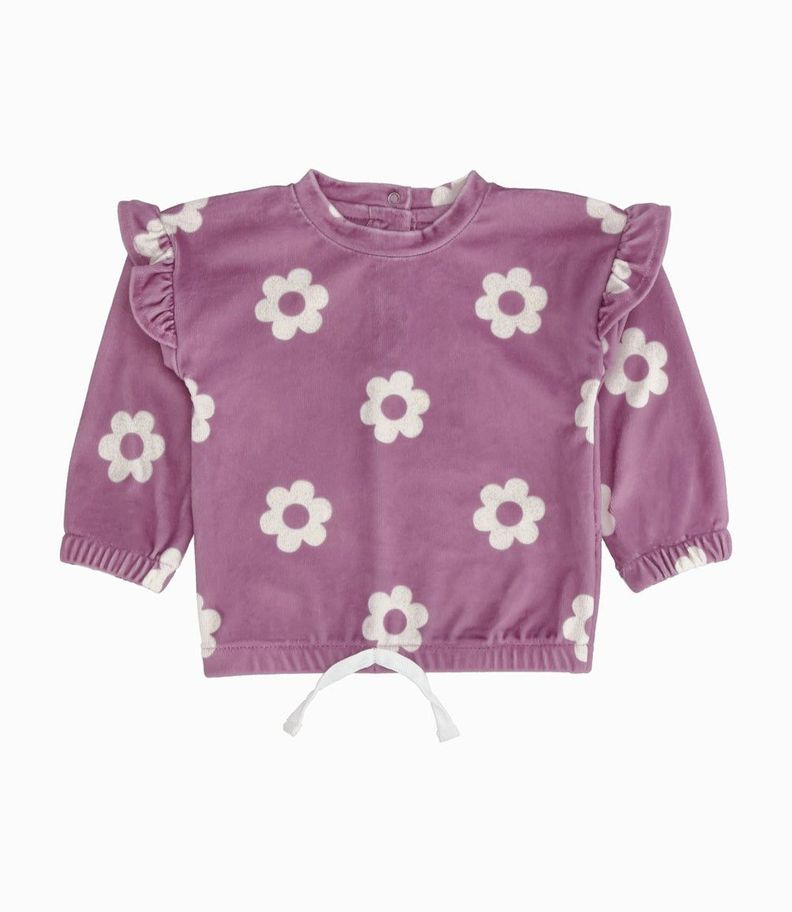 Conjunto bebé con flores palo rosa Limonada-1