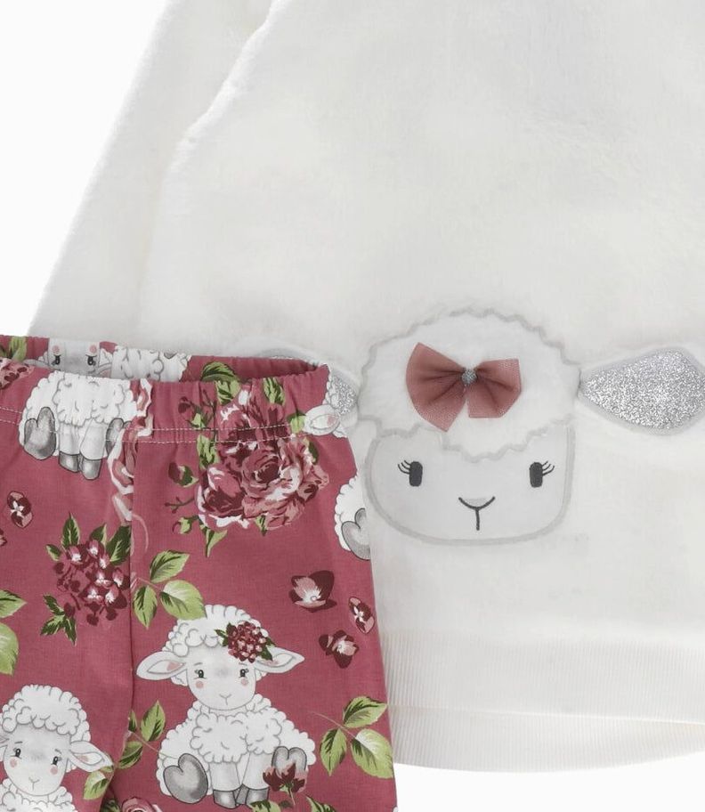 Conjunto bebés con oveja crudo Limonada-3