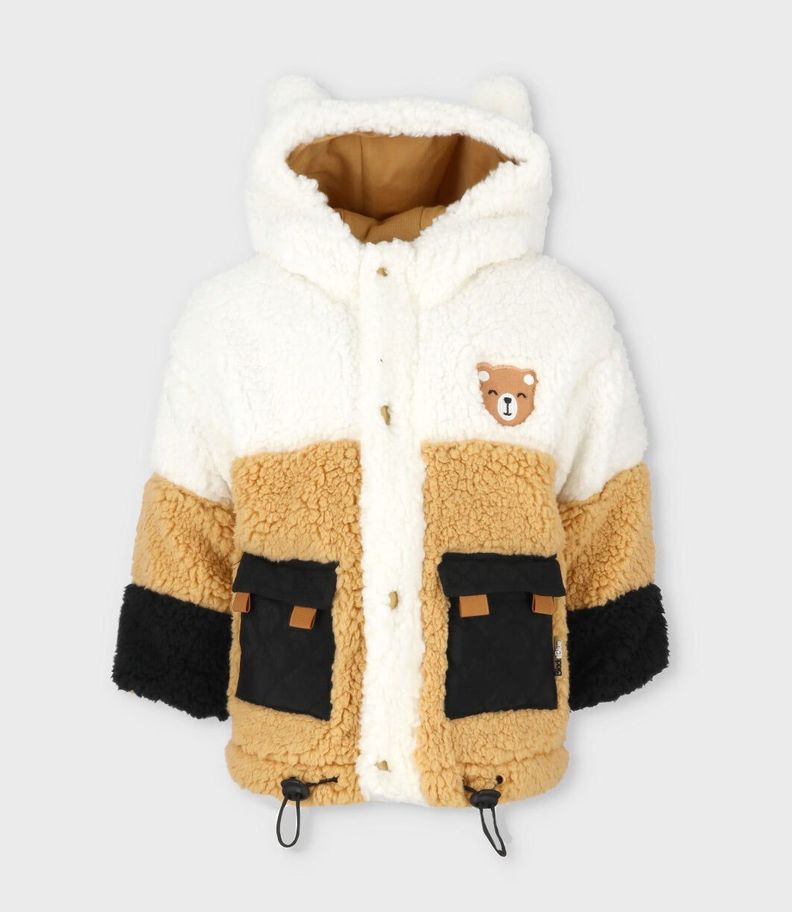 Chaqueta bebés sherpa blanco Black and Blue-0
