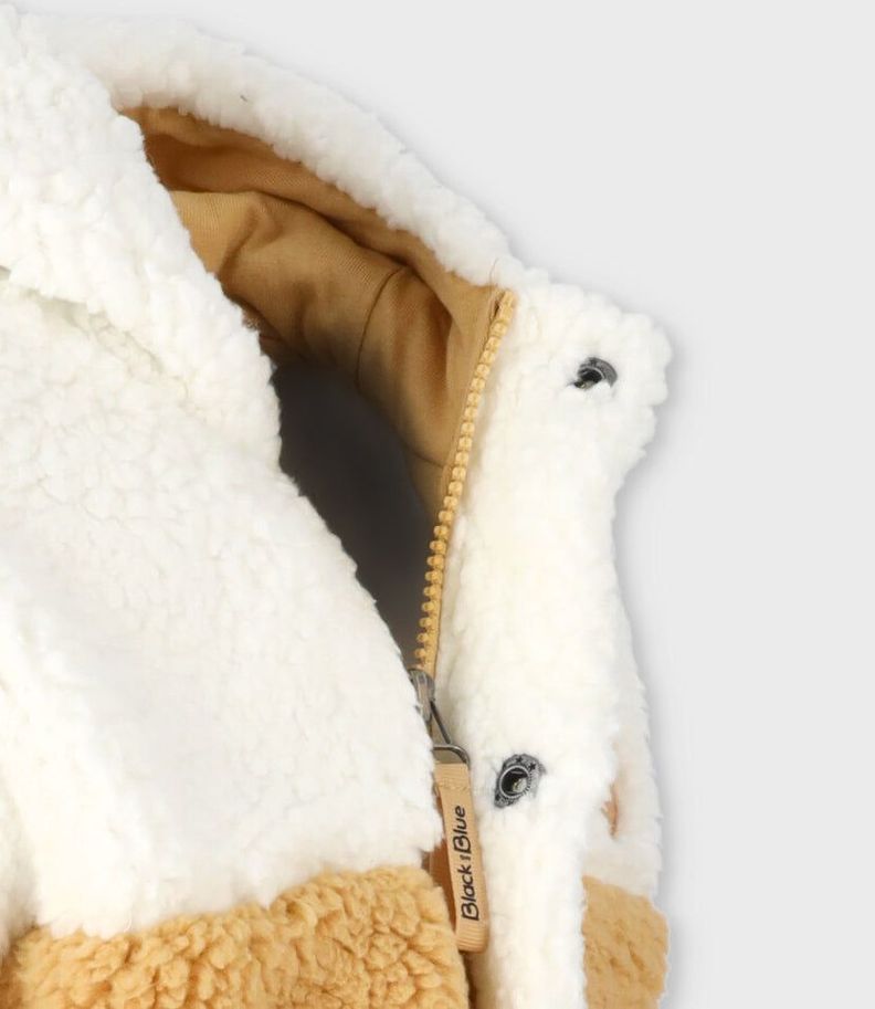 Chaqueta bebés sherpa blanco Black and Blue-2
