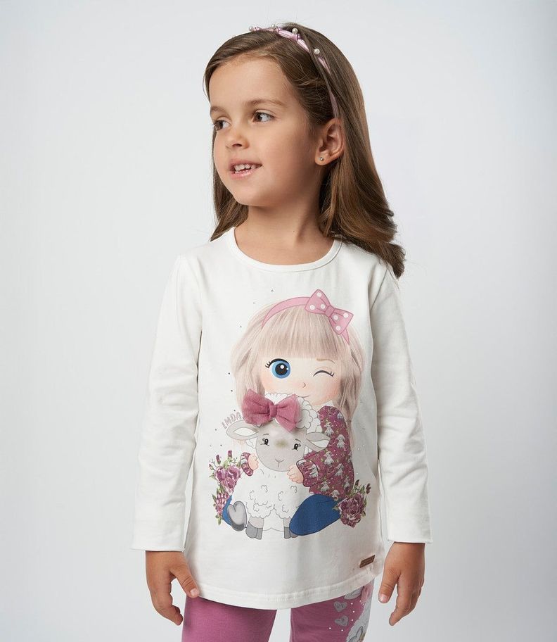 Polera niña con diseño blanco Limonada-0
