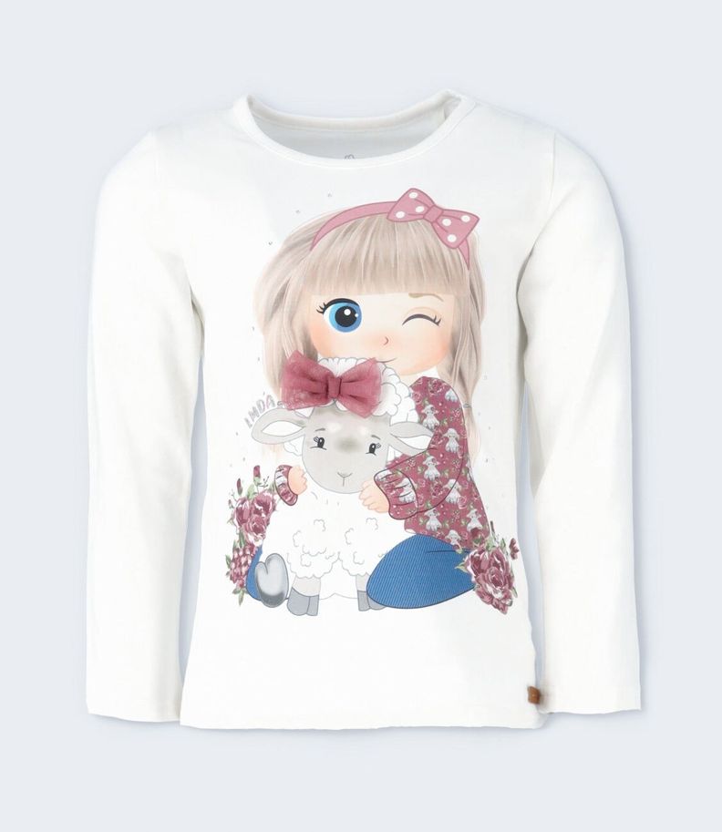 Polera niña con diseño blanco Limonada-1