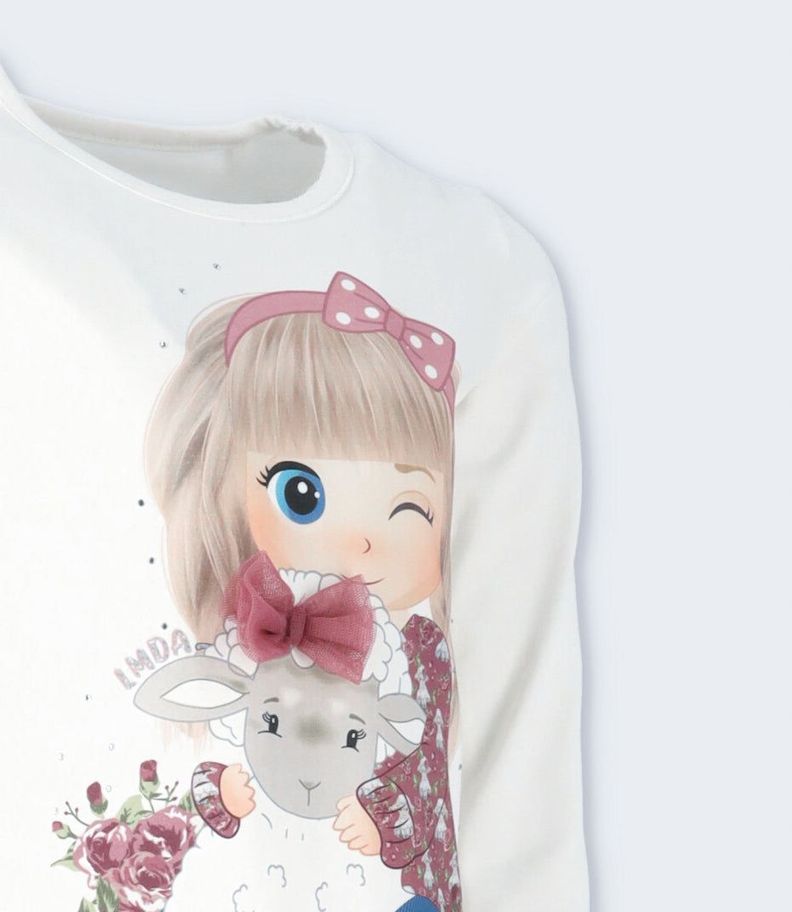 Polera niña con diseño blanco Limonada-3