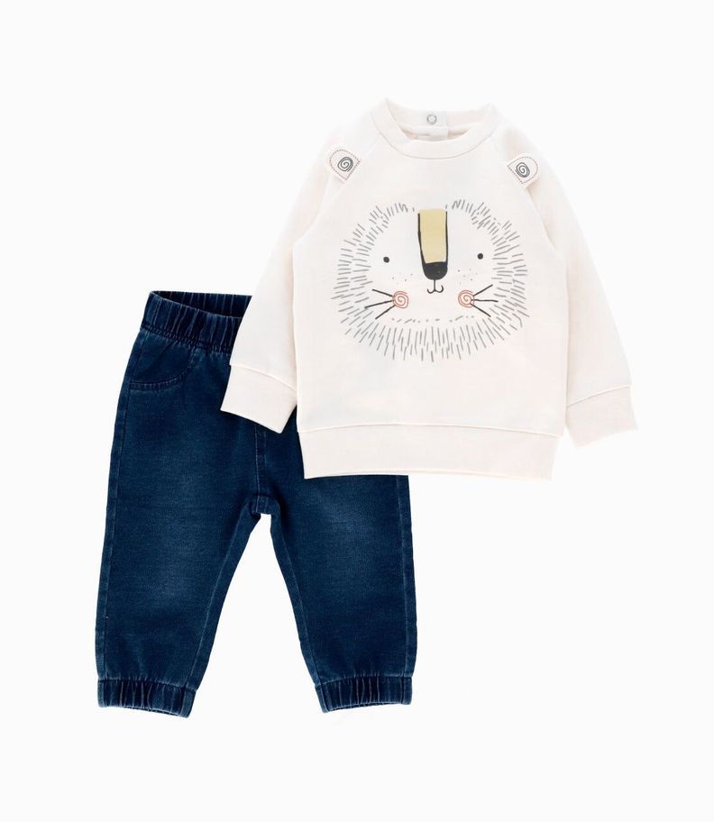 Conjunto recién nacido león blanco 4 Kids-0