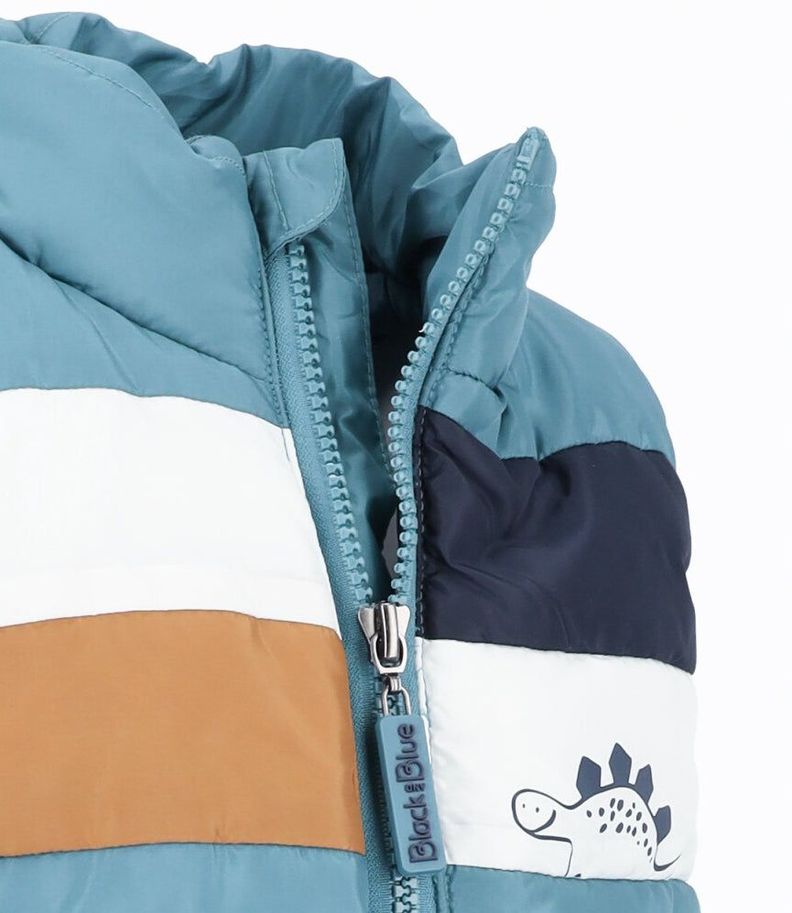 Parka bebés sin mangas petróleo Black and Blue-3