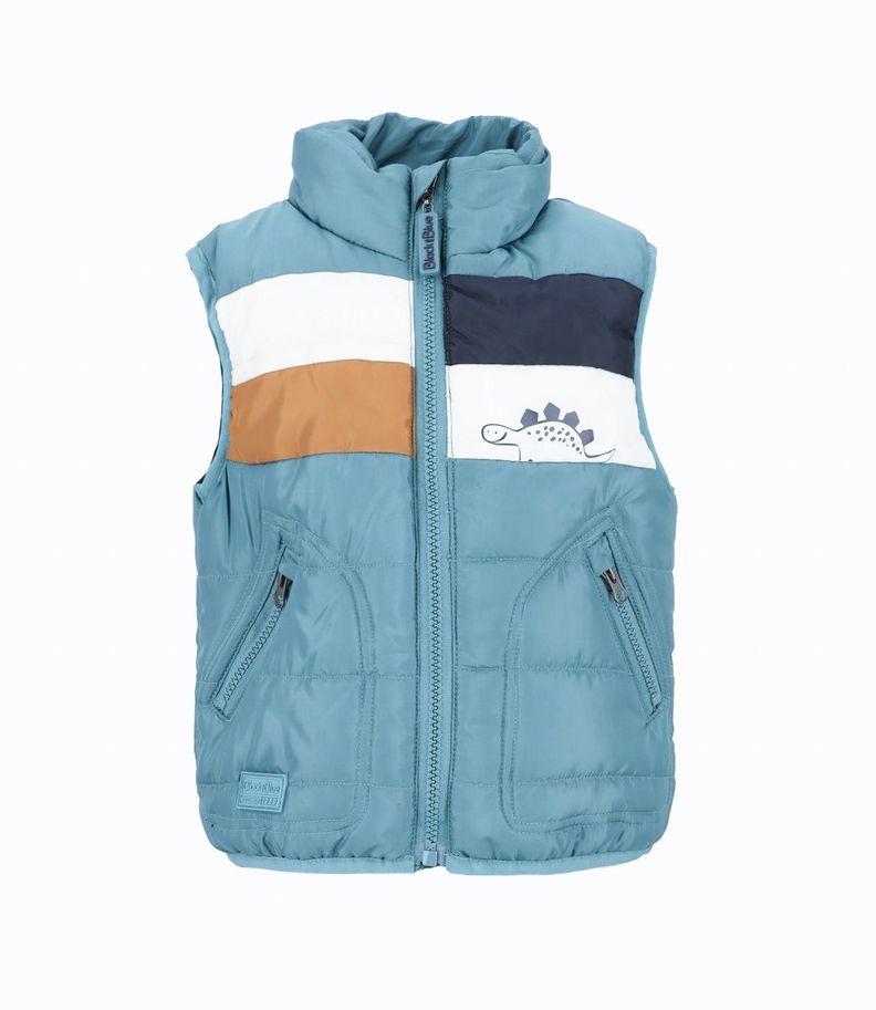 Parka bebés sin mangas petróleo Black and Blue-4