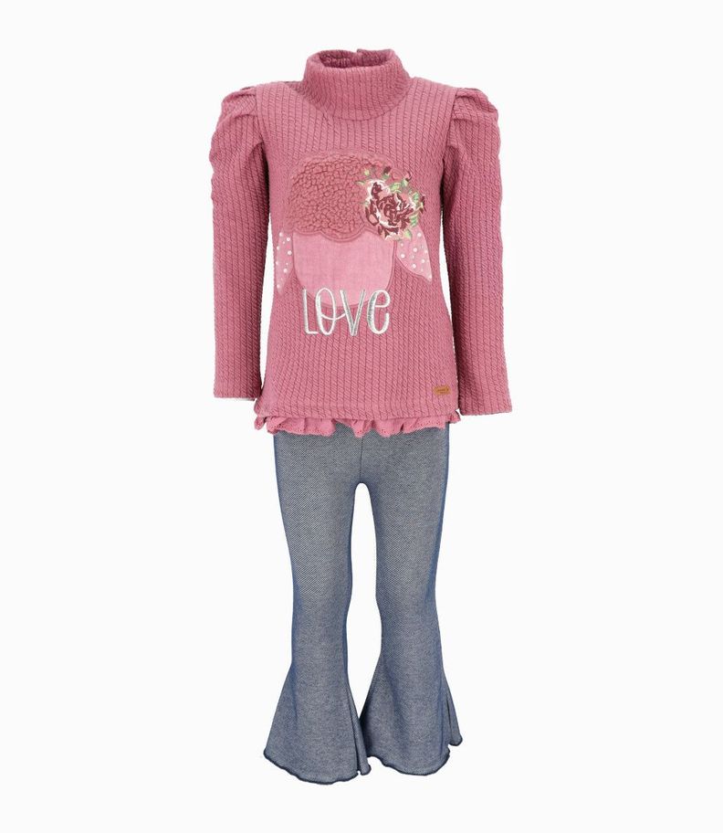 Conjunto niña love burdeo Limonada-0