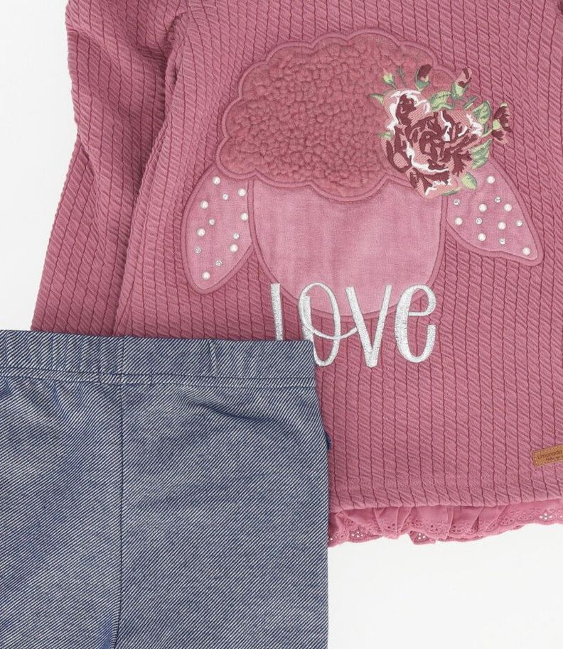 Conjunto niña love burdeo Limonada-3