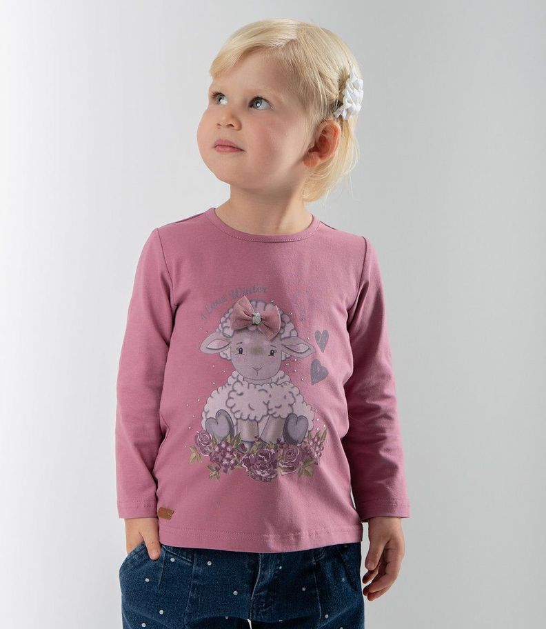 Polera bebés con oveja burdeo Limonada-0