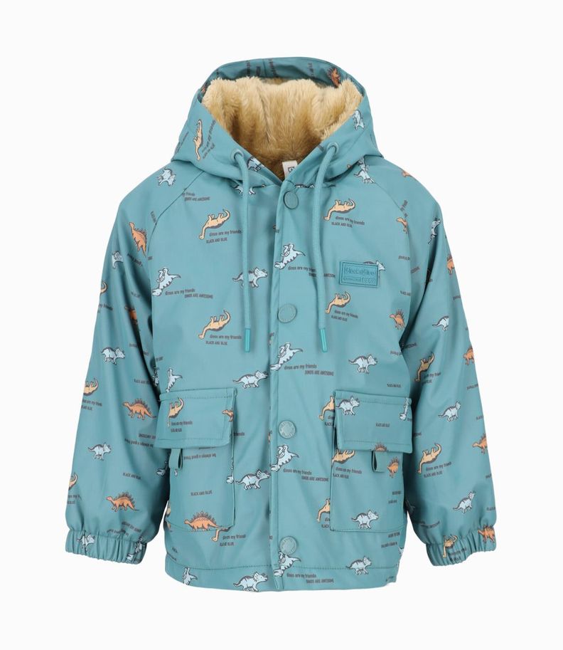 Chaqueta bebés con dinosaurios petróleo Black and Blue-0