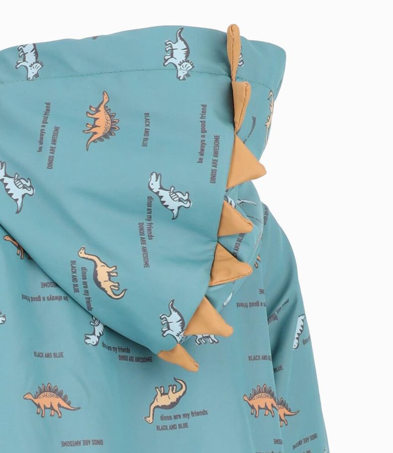 Chaqueta bebés con dinosaurios petróleo Black and Blue-2