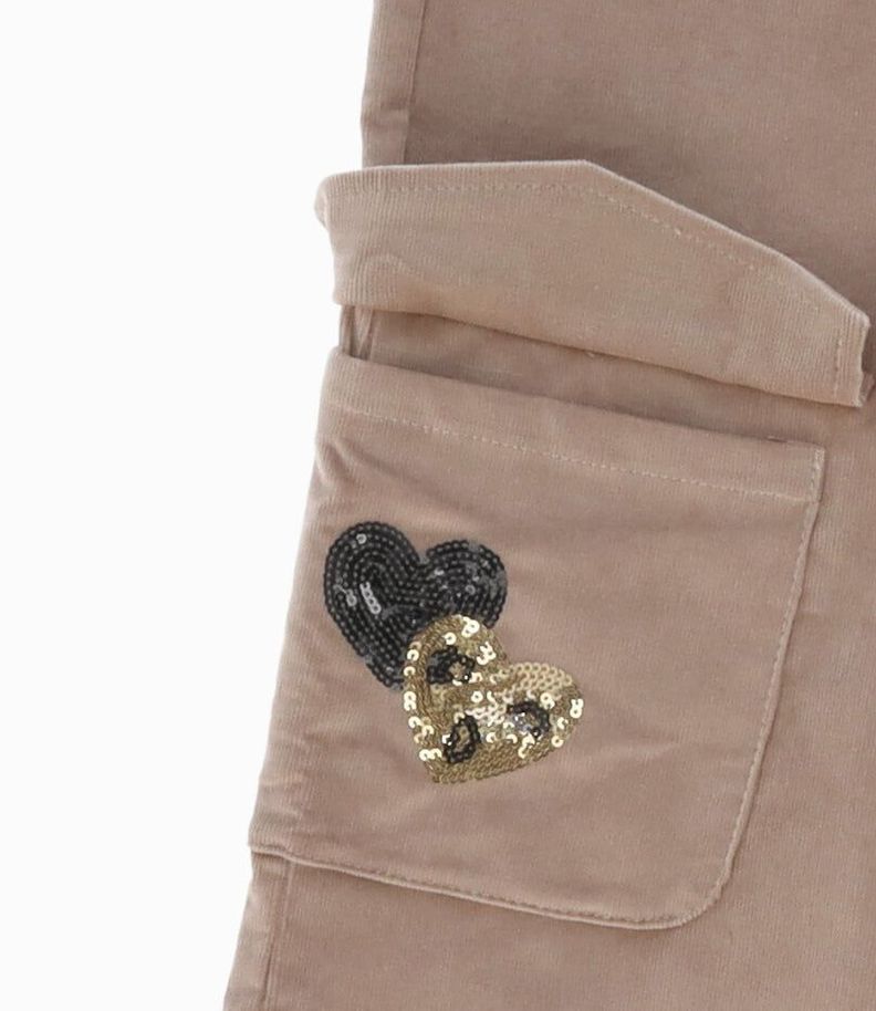 Pantalón niña cargo beige Limonada-2
