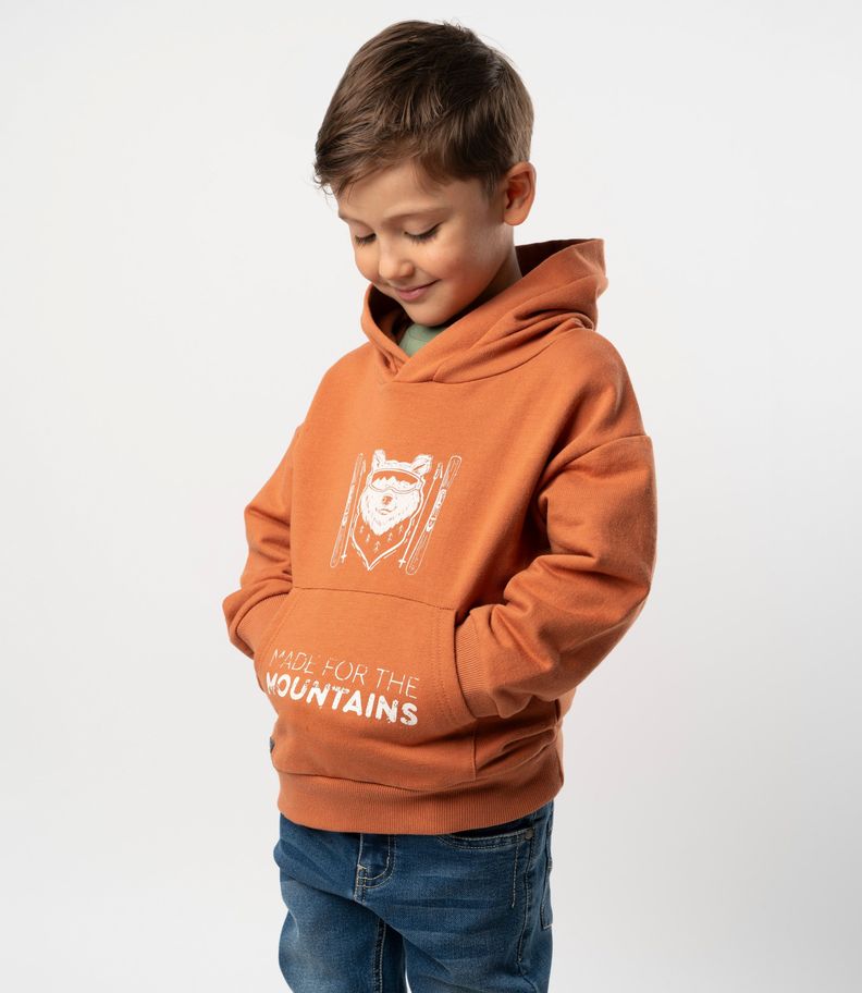 Polerón niño con diseño naranjo 4 Kids-0