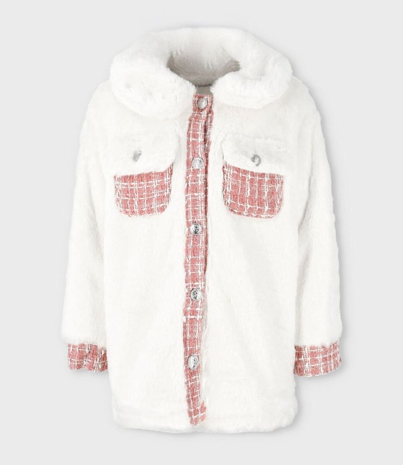 Chaqueta niña sherpa blanco Limonada-1