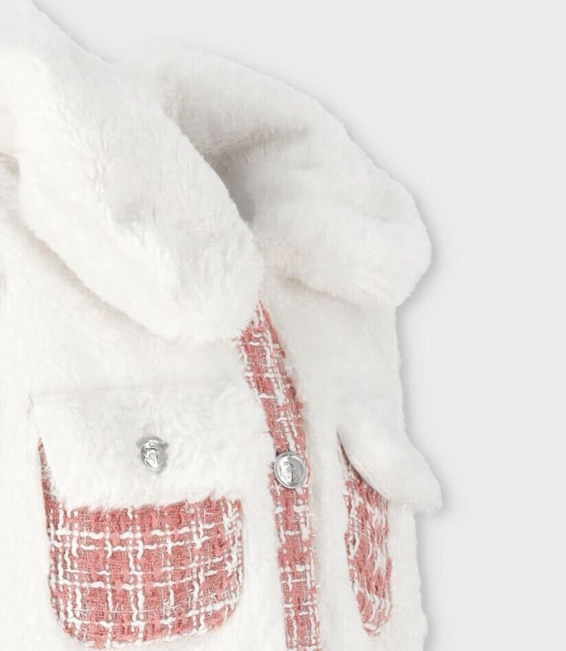Chaqueta niña sherpa blanco Limonada-3